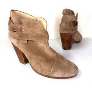 RAG & BONE Harrow Bootie Women's 8 Tan‎ Suede Leather Boho Edgy Festival Concert